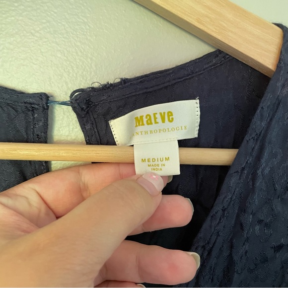 Anthropologie MAEVE Jacqueline Jacquard Jumpsuit in Navy SIZE MEDIUM - Picture 10 of 15